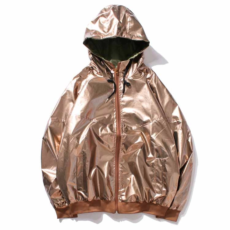 Wholesale Windbreaker Windproof  Metallic Hoodie Jacket