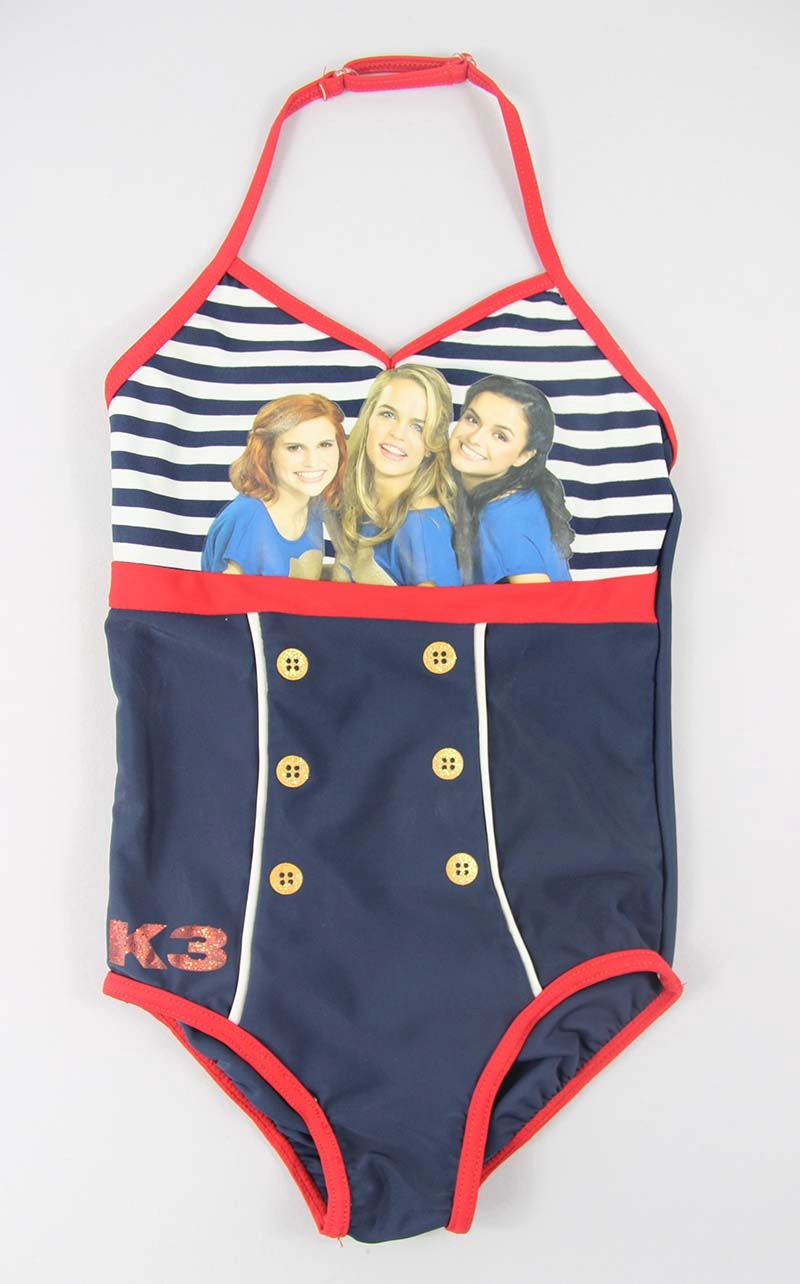 Navy Stripes Girls One Piece Swimsuits