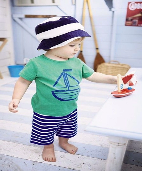 Infant Kids Boys Blue Stripes Swim Pant