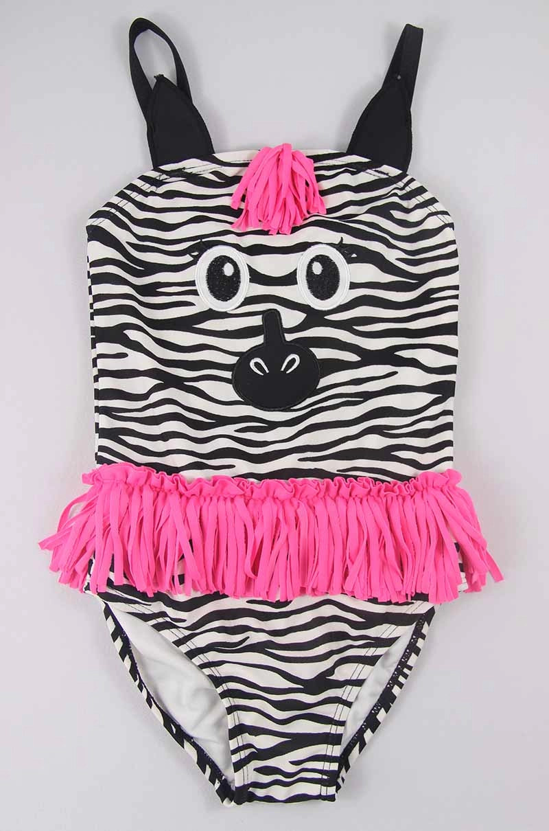 Zebra Little Girls One Piece Bathing Suits