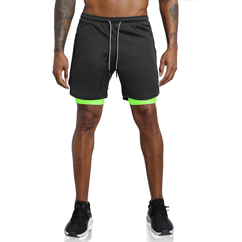 Fluorescent double layer running shorts