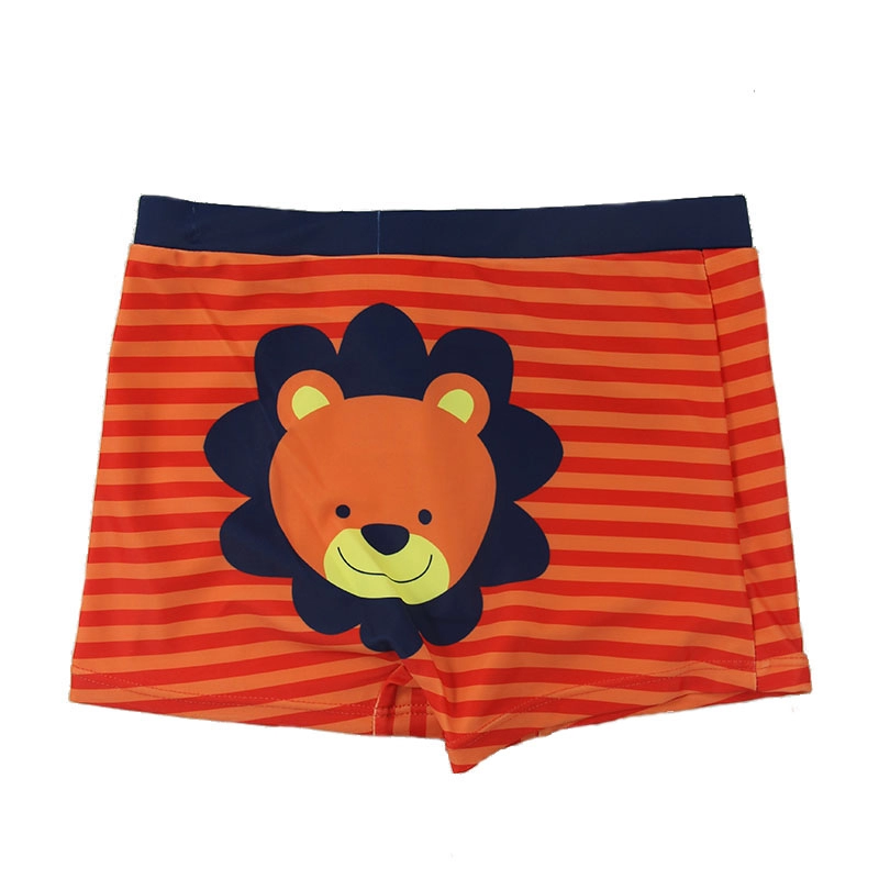 Orange Stripes Little Boys Swim Shorts