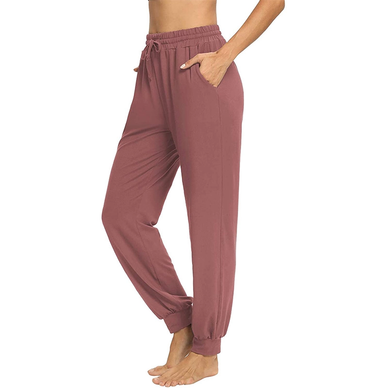 Womens Yoga Sweatpants with Pockets Drawstring Workout Joggers Lounge Pants Casual Athletic Running Pants