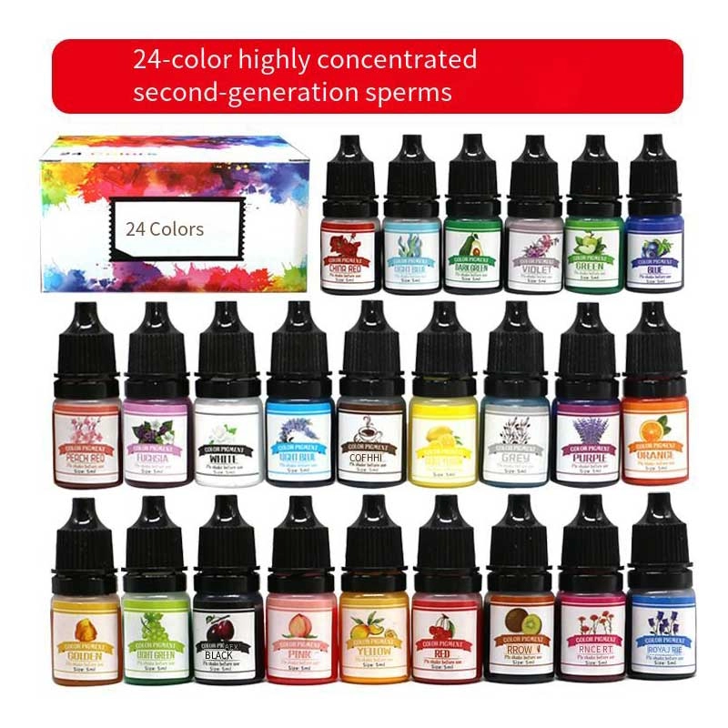 Epoxy UV Resin Pigment 24 Color Liquid Oily high concentration drop gel color essence