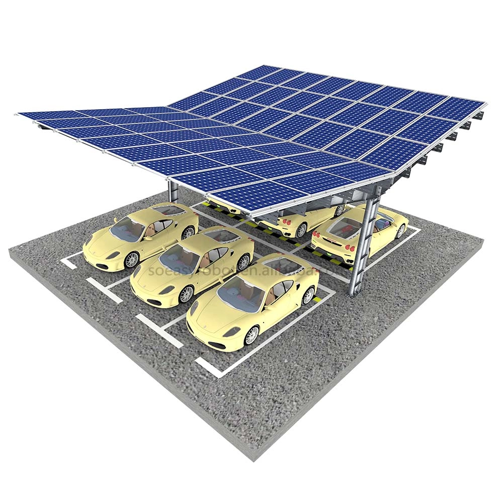 Prefabricated PV solar carport mounting system