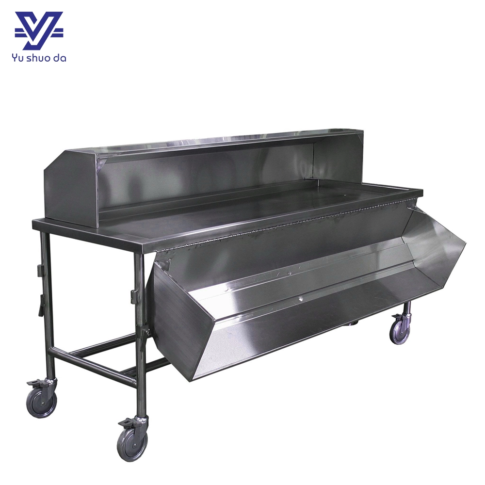 Funeral stainless mortuary autopsy table