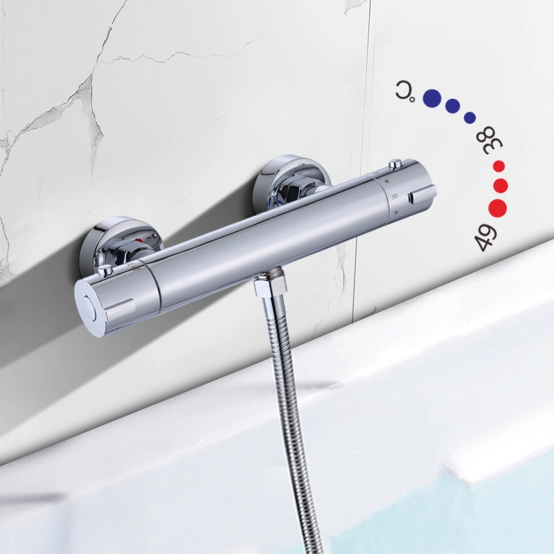 Square Thermostat Rain Shower Mixer Faucet