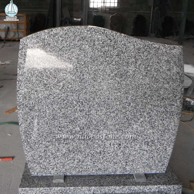 G655 Grey Granite Simple Design Polished Funeral Tombstone