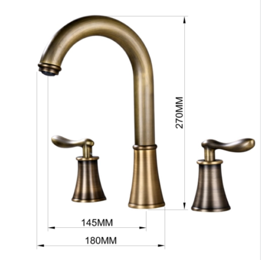 Bronze Hot Cold Concealed Basin Faucet