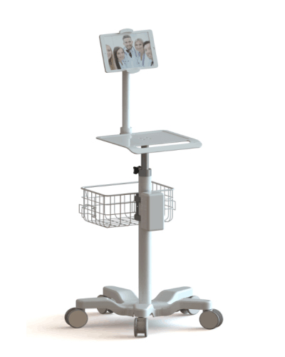 height adjustable ventilator trolley with iPad stand