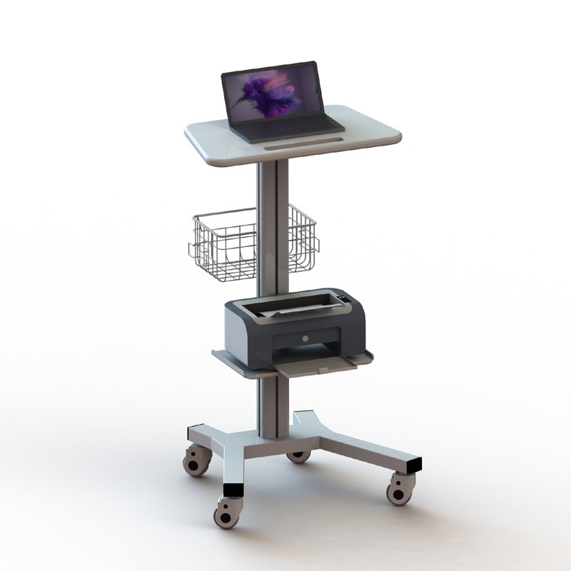 height-adjustable computer cart