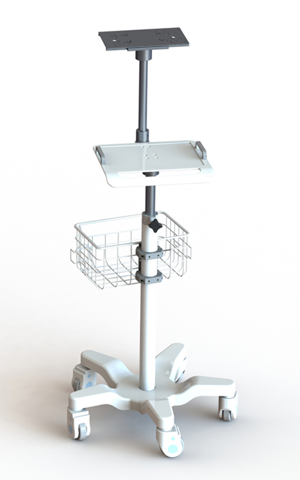 Ventilator trolley with monitor stand