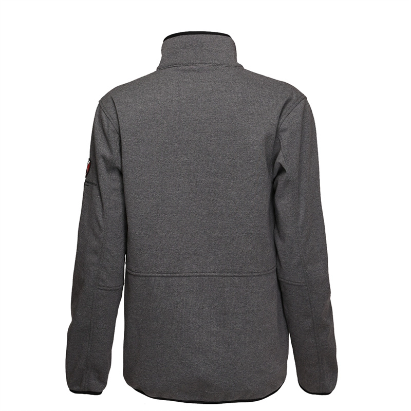 Men's Grey Stand Collar Running Softshell Jacket