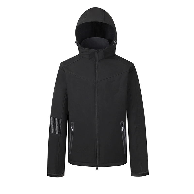 Men's Hooded Water Resistant Fleece Lined Softshell Jacket