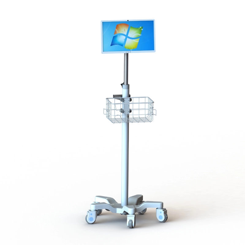 Height-adjustable medical tablet trolley cart