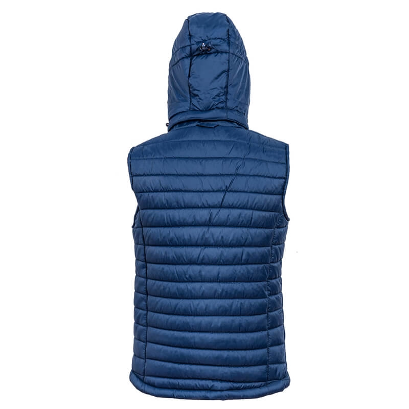 Women's Navy Hooded Quilted Padded Vest