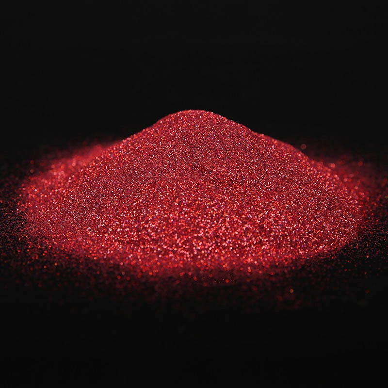 Fancy laser rose red glitter dust
