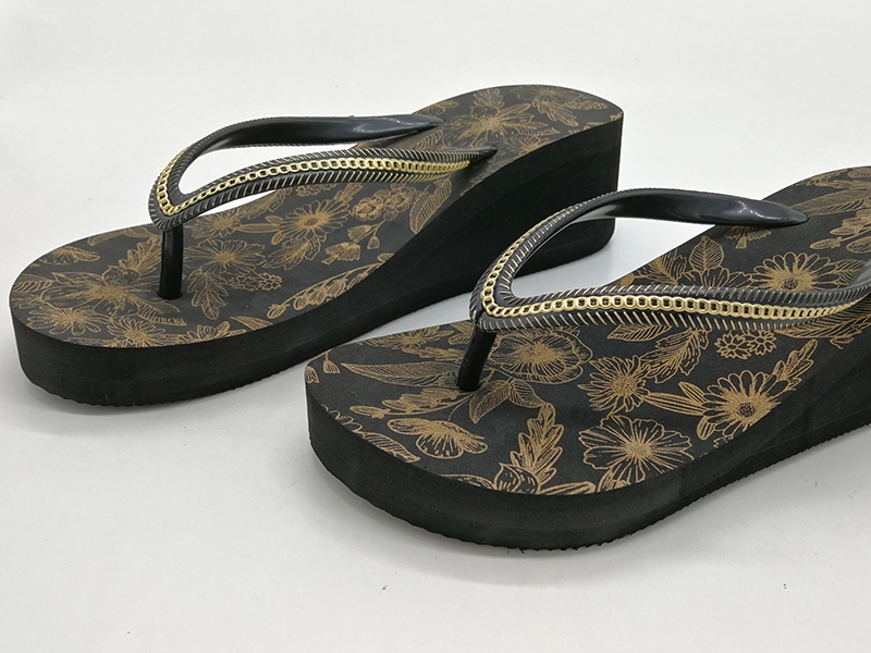 Women beach wedge heel outdoor printing sandals