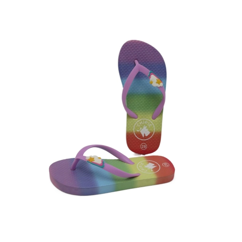 Rainbow color Children Beach Thong sandal