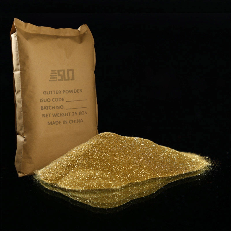 Strong solvent resistant gold PET glitter