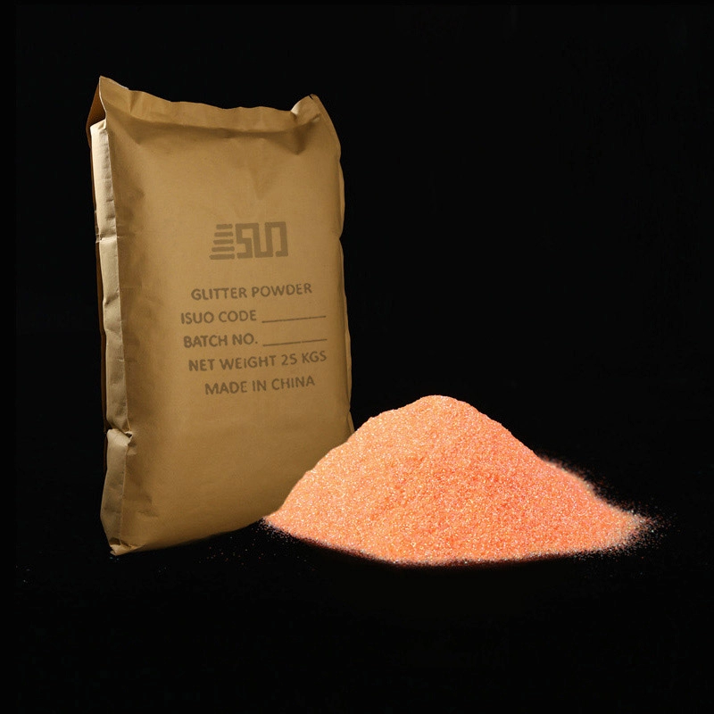 Mixer Iridescent orange rainbow hexagon glitter powder
