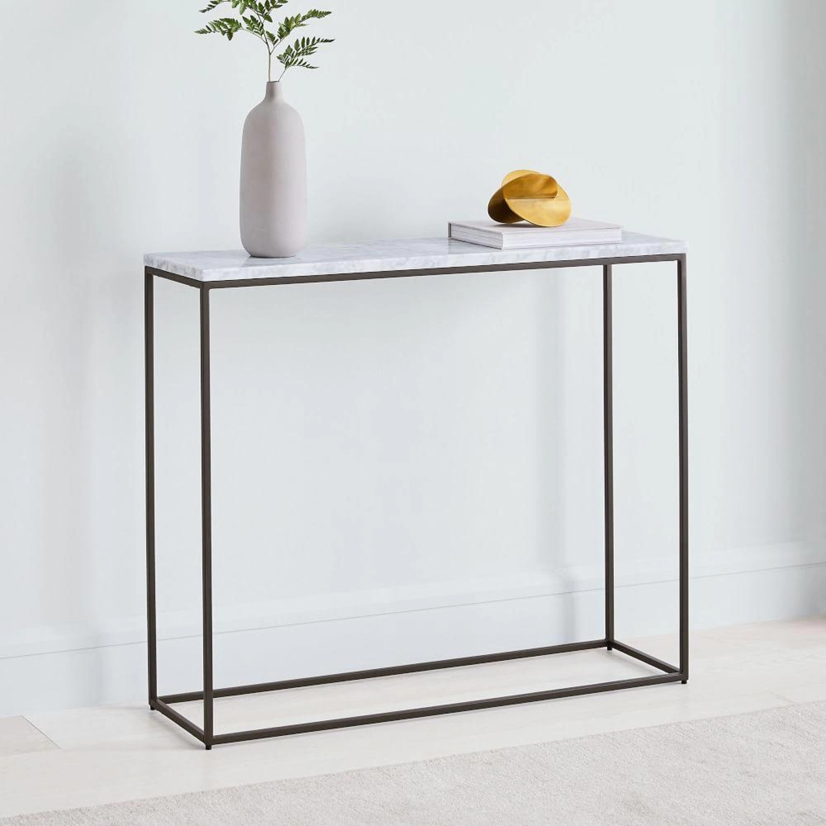 Hallway|Entryway Streamline Console Table With Marble Top