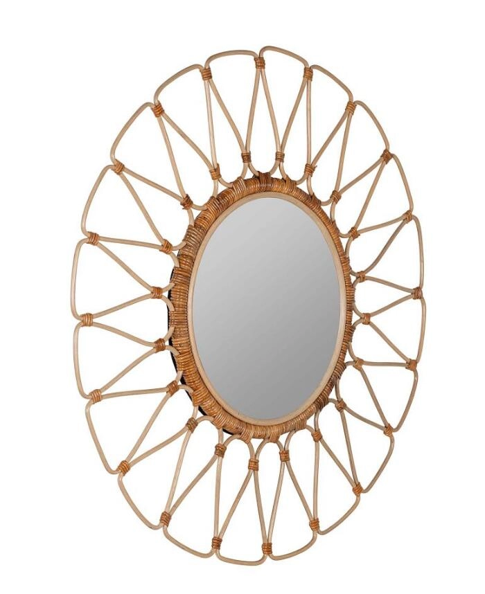 Natural Rattan Accent Wall Mirror