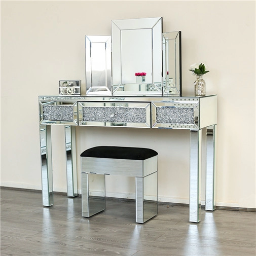 Crystal Bedroom Mirror Console Table With Vanity Table Mirror