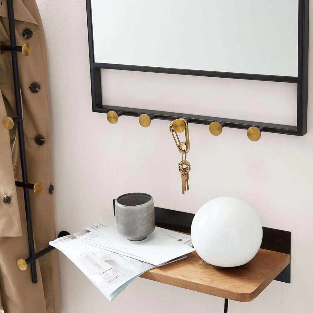 Floating Lines Wall Mirror With Hook