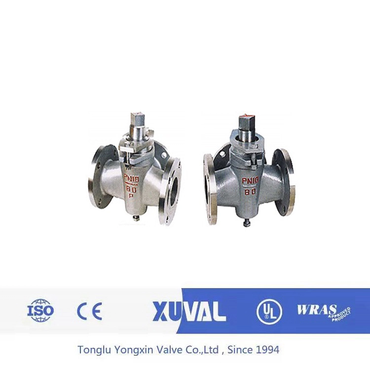 Three way flange type plug valve