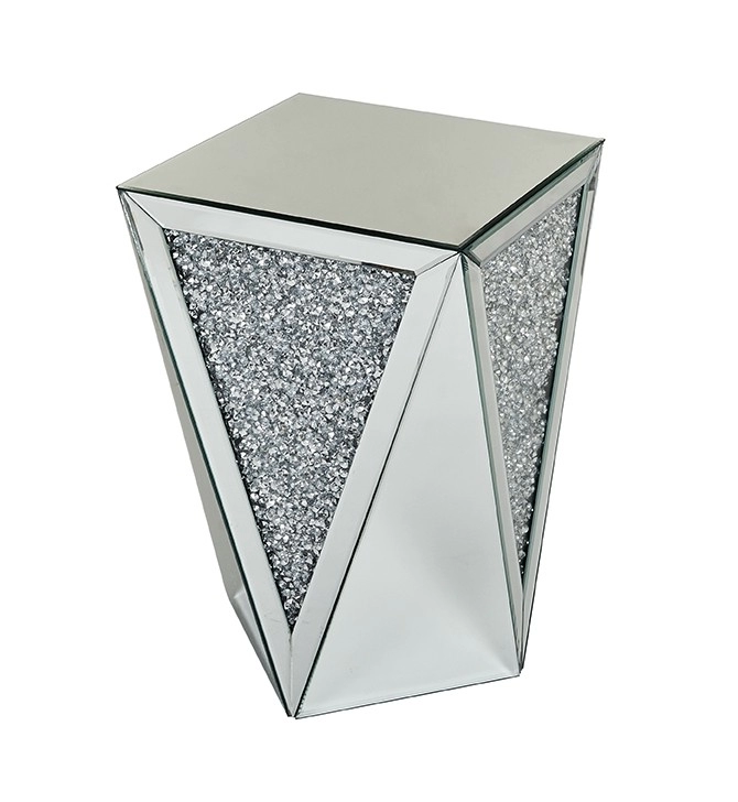 Crushed Diamond Mirrored Bedside Table