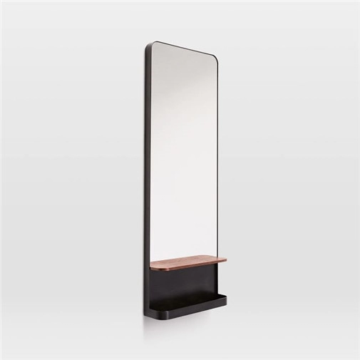 Framed Full-length Wall Mirror With Storage Shelf