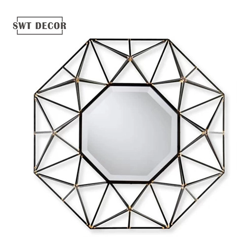 Decorative Flower Steric Metal Wall Mirror