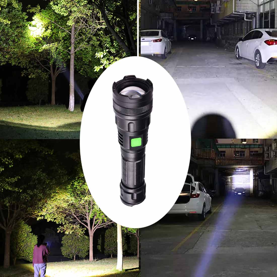 High Lumen Zoomable rechargeable flashlight
