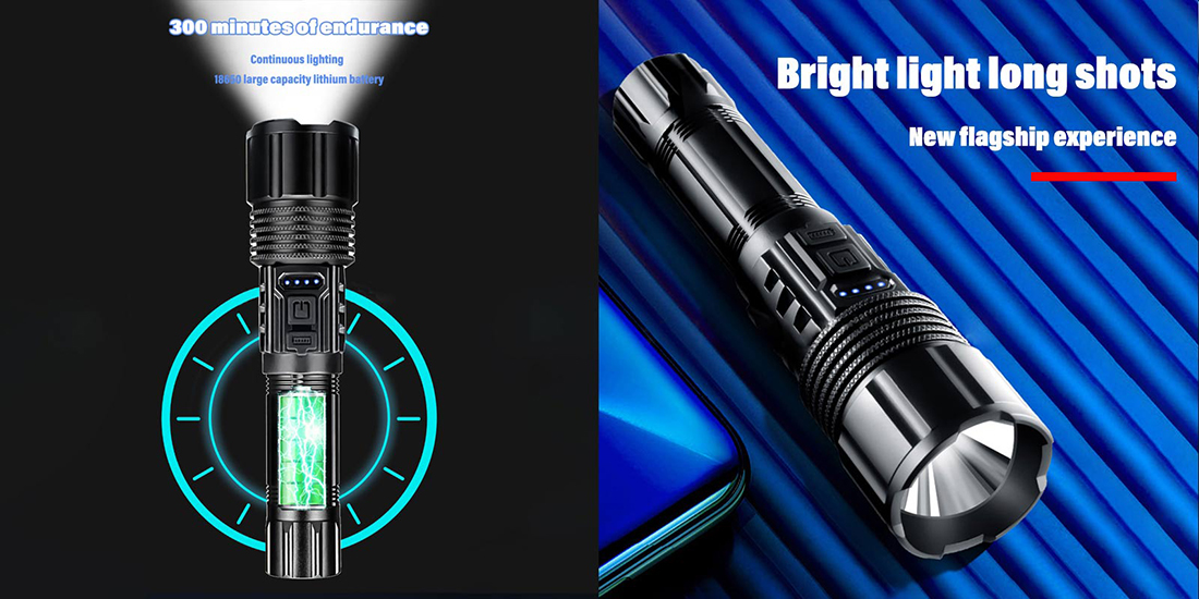 Portable torch led flashlight