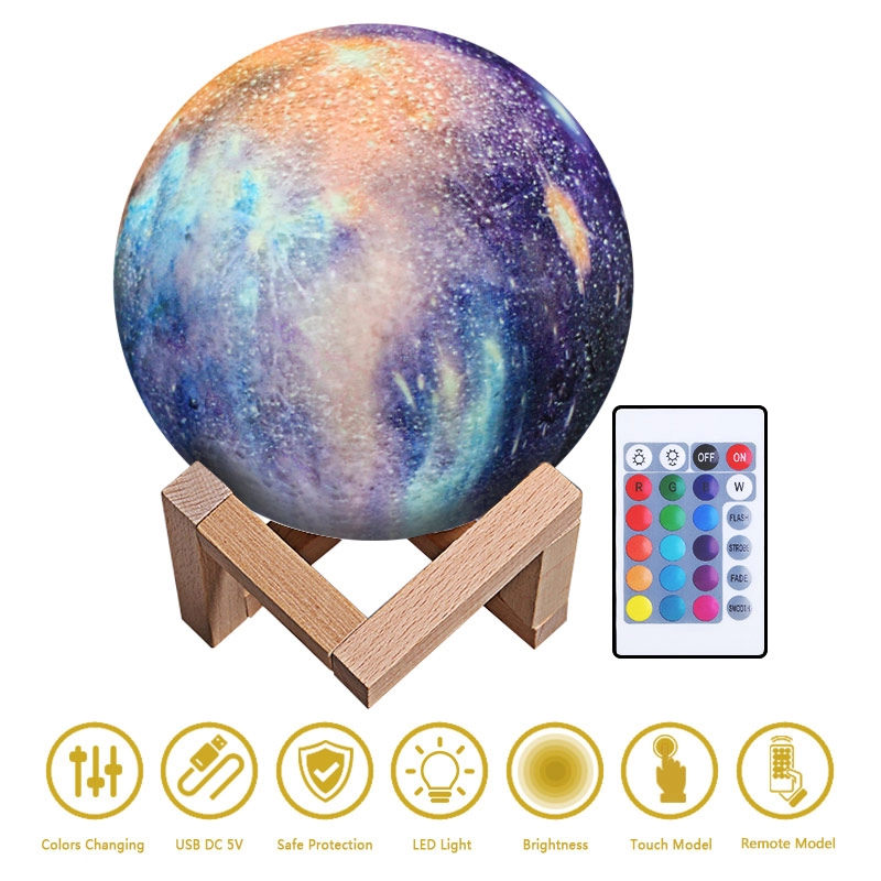 Remote Control Rechargeable Galaxy Lamp with 16 Colors