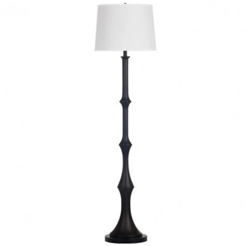 Traditional black wooden spindle floor lamp