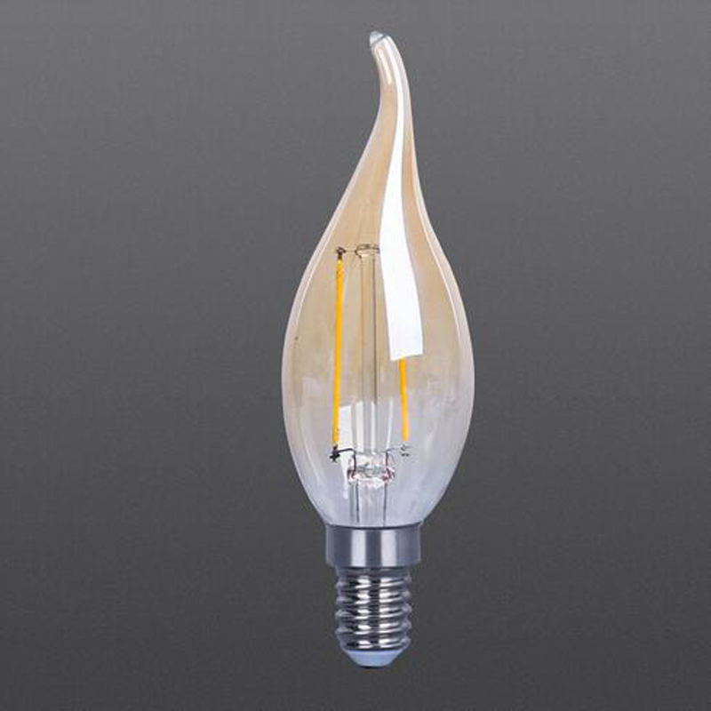 LED filament candle bulb C35T Amber color