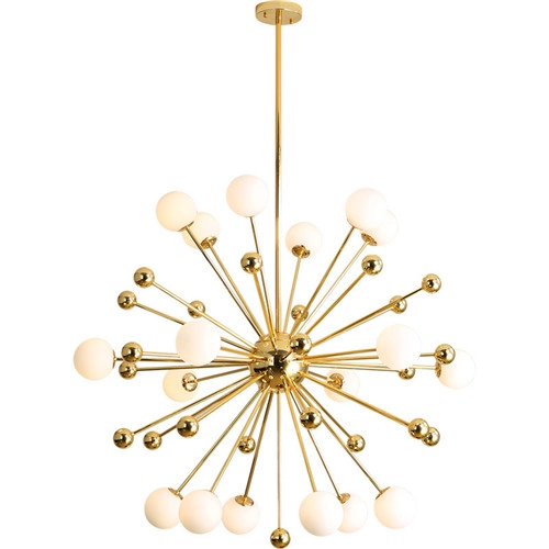 18 Light mid-century modern gold sputnik globe chandelier light