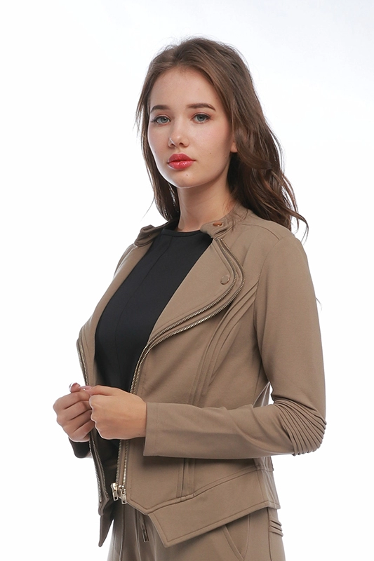 Women's Casual Zipped Jacket Short Coats for Autumn and Winter