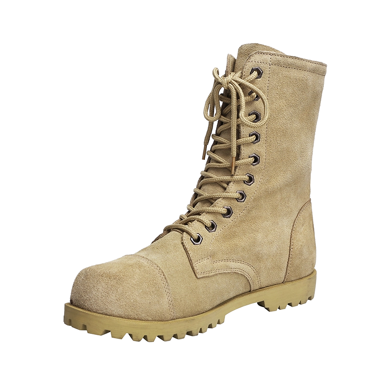 Slip resistant suede leather army boots