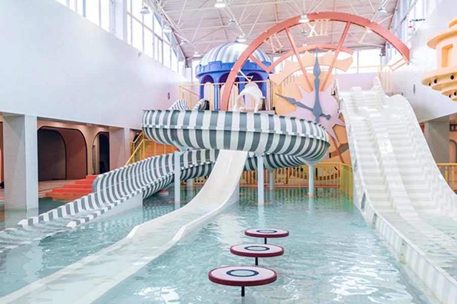 Children Water Park Pool Spiral Slide