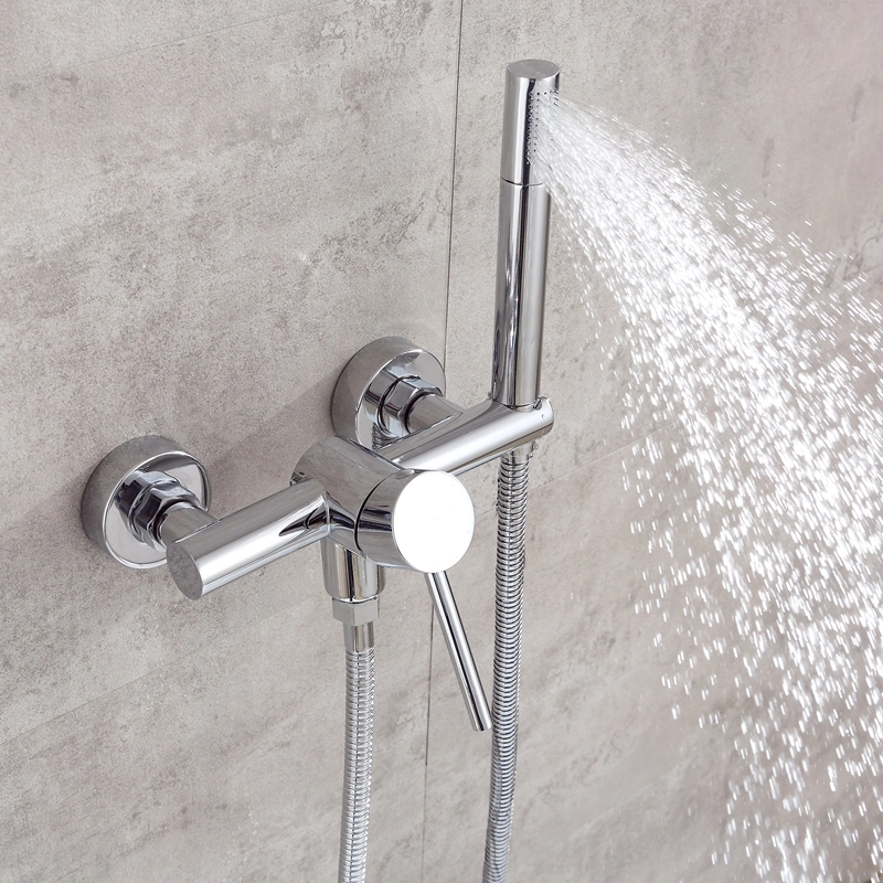 Wall Mount Bathroom Faucet with Hand Shower