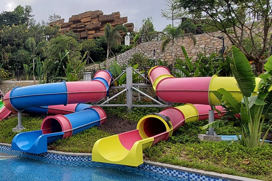 Professional Commercial Fiberglass Water Park Slide For Kids