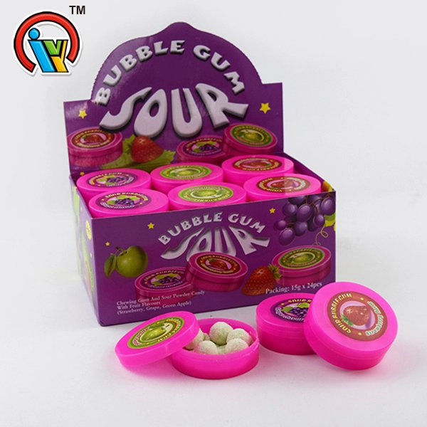 Bubble gum with powder candy