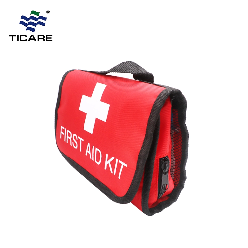 Red Folding First Aid Kit Bag for Outdoor