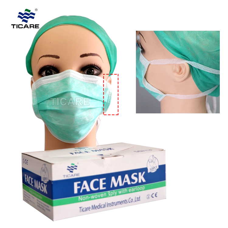 Medical disposable face mask with clear plastic eye shield eye