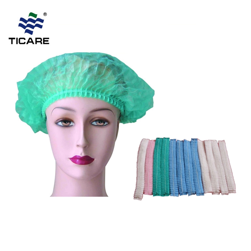 Factory price disposable colorful non-woven strip mob cap