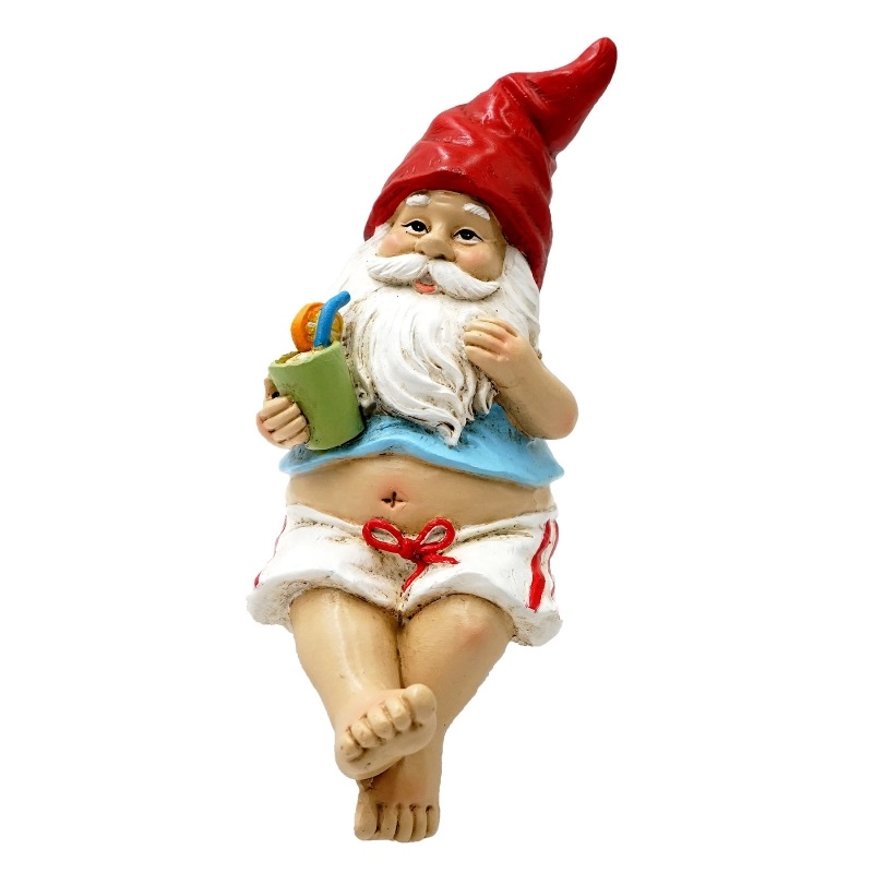 Funny Summer Gnome in Swimsuit Decor Statue