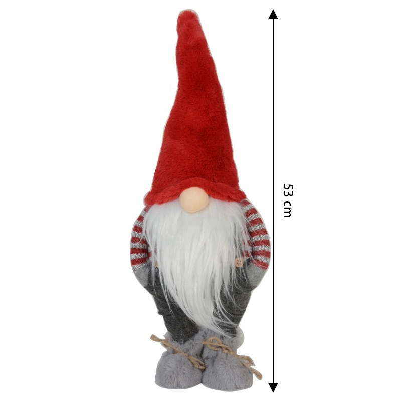 Fabric gnomes with LED light on nose